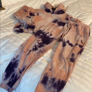 Tie die hoodie lounge set